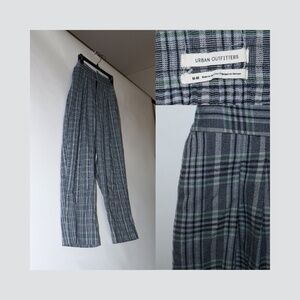 Urban Outfitters Plaid Pleated High-Rise Pants